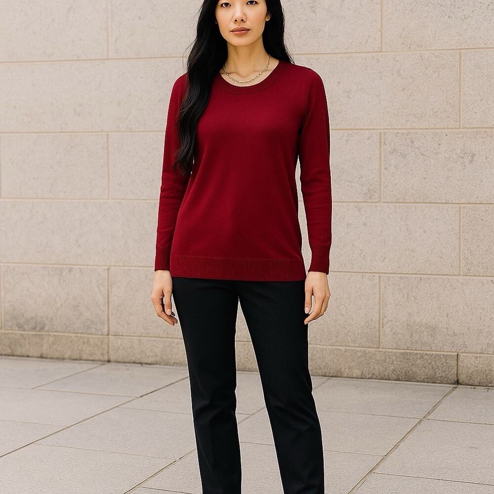 J.Crew Women’s Long Sleeve Shirt Red Burgundy Sz Small